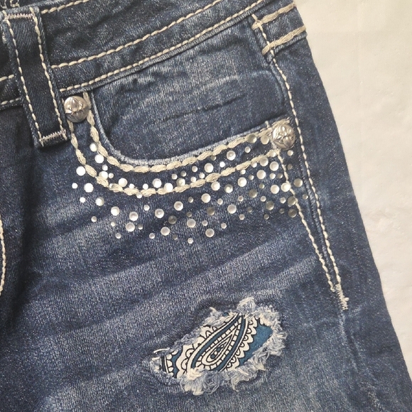 Miss Me Dark Wash Embellished Flare Jeans - Picture 4 of 10